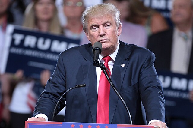 President Trump at a rally looking dour. Photo by Gage Skidmore, courtesy of Wikimedia commons